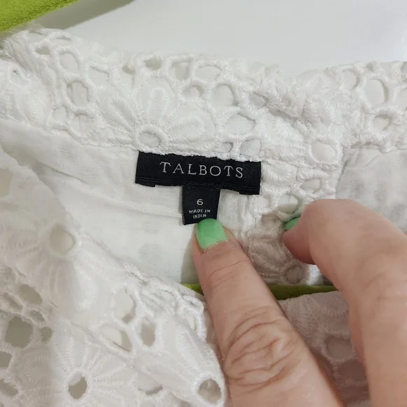 Talbots Embroidery Lace Top, Size 6 - Picture 2 of 7